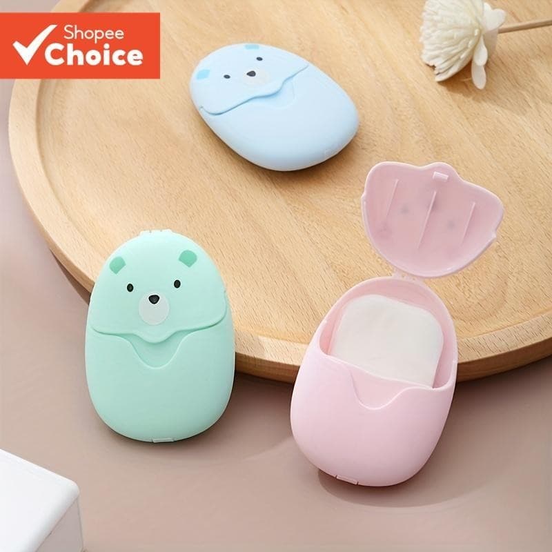 50 Peças Folha de Sabão Portátil para Viagem e Mãos Mini Fofo Necessarie Higiene M.U