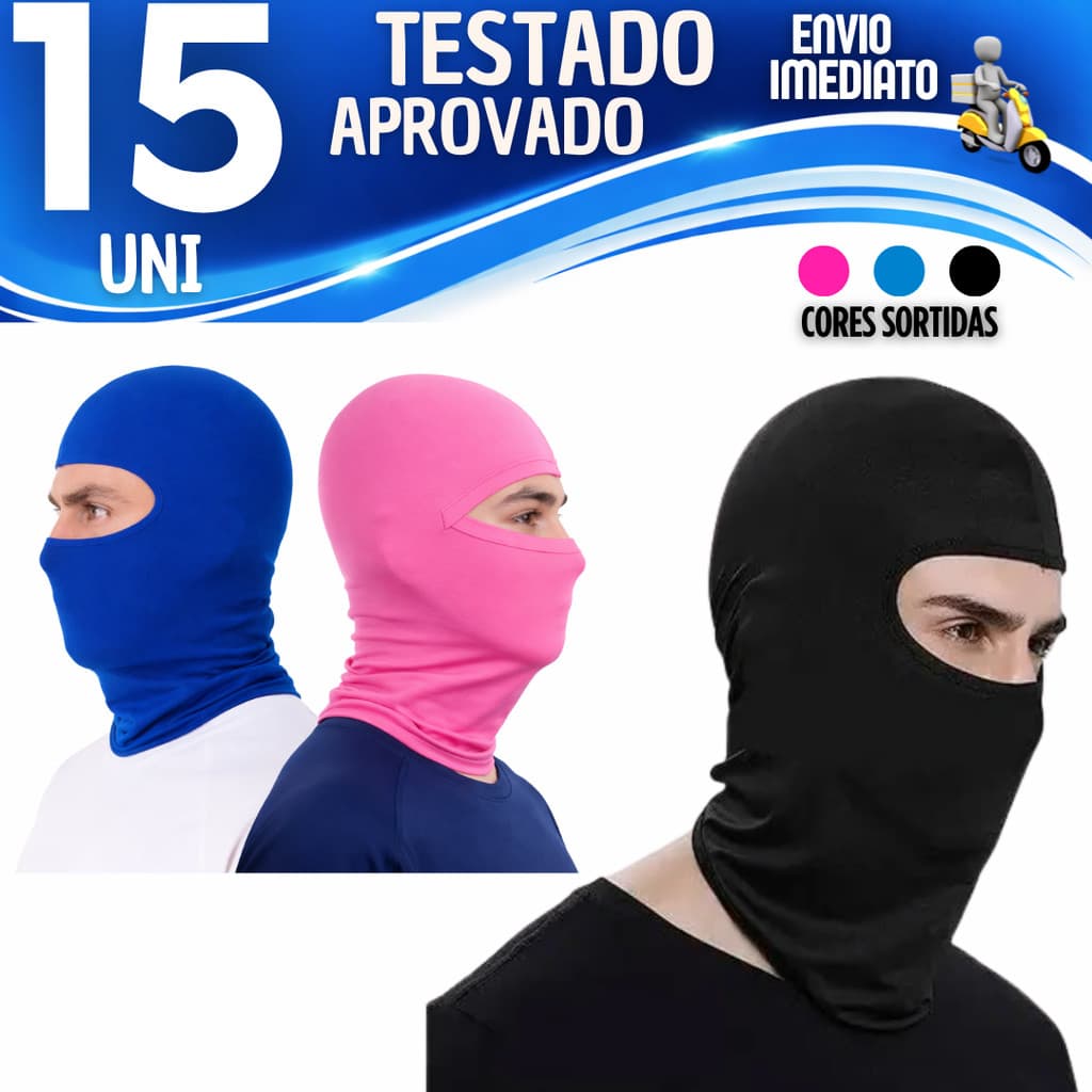 Kit 5/10/15 Touca Ninja Balaclava Proteção UV - Moto, Ciclista, Pesca