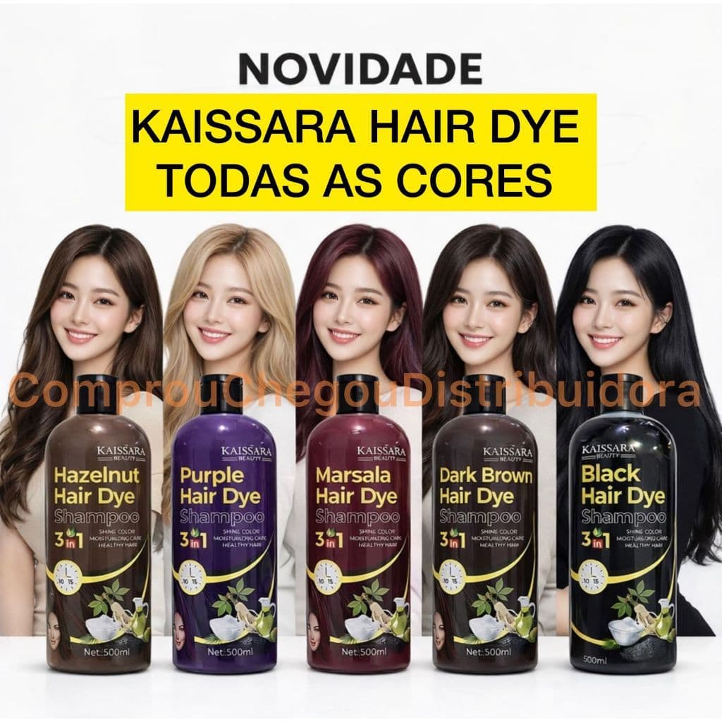 Shampoo Kaissara Hair Dye 500ml Grande Tonalizante Escurecedor Tintura Para Cabelos