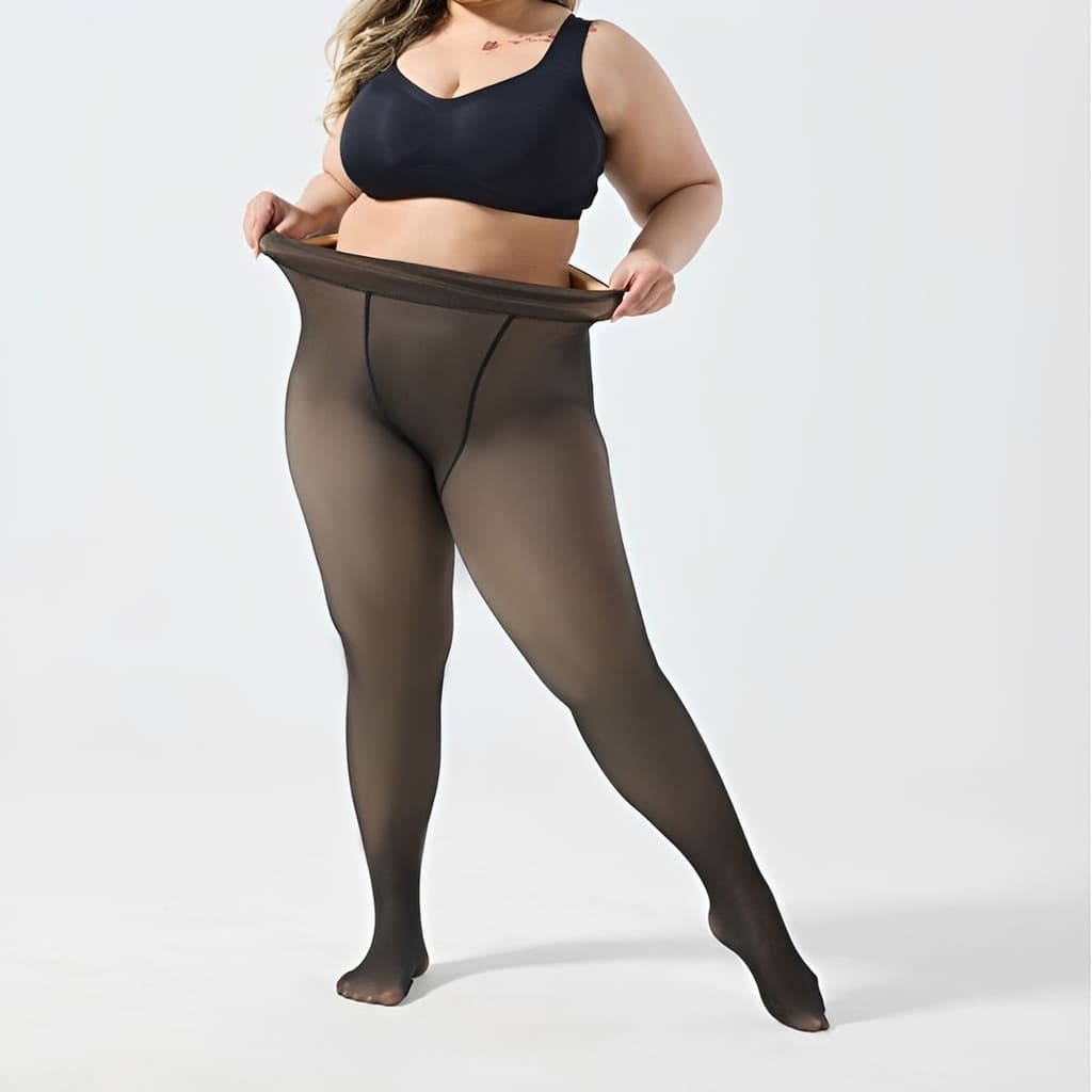 Meia Calça Feminina Slim Plus Size Super Elástica Térmica Grossa Translúcida Moda Confortável
