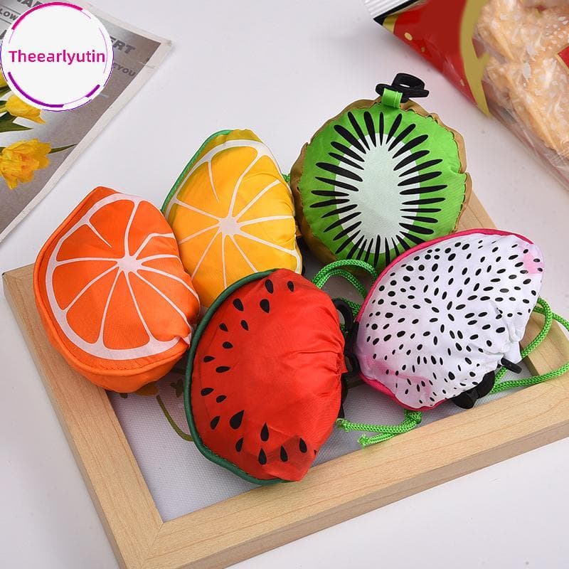 theearlyutin Linda Fruta Dobrável Sacola De Compras Grande Capacidade Supermercado Armazenamento Bolsa Reutilizável Saco