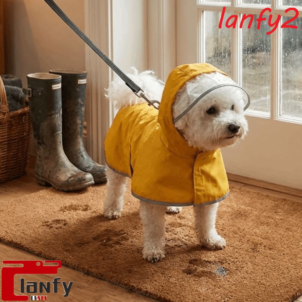 LANFY Capa De Chuva Com Capuz Para Cachorro , Impermeável Cobertura Total Resistente À Sujeira , Animais De Estimação Em