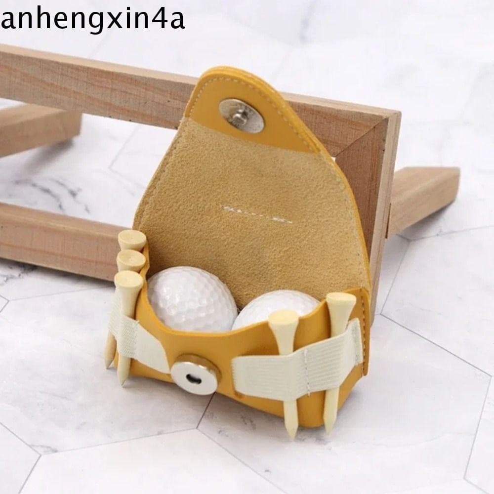 Bolsa De Cintura Para Bola De Golfe ANHENGXIN , Cinto Com Fivela De Couro PU , Recipiente De 2 Bolas