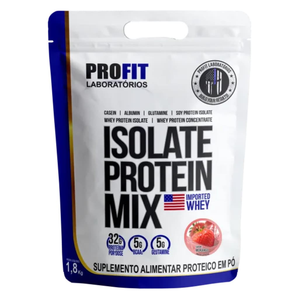 Whey Isolate Protein Mix Profit 1,8kg Refil 25g Proteína por Dose