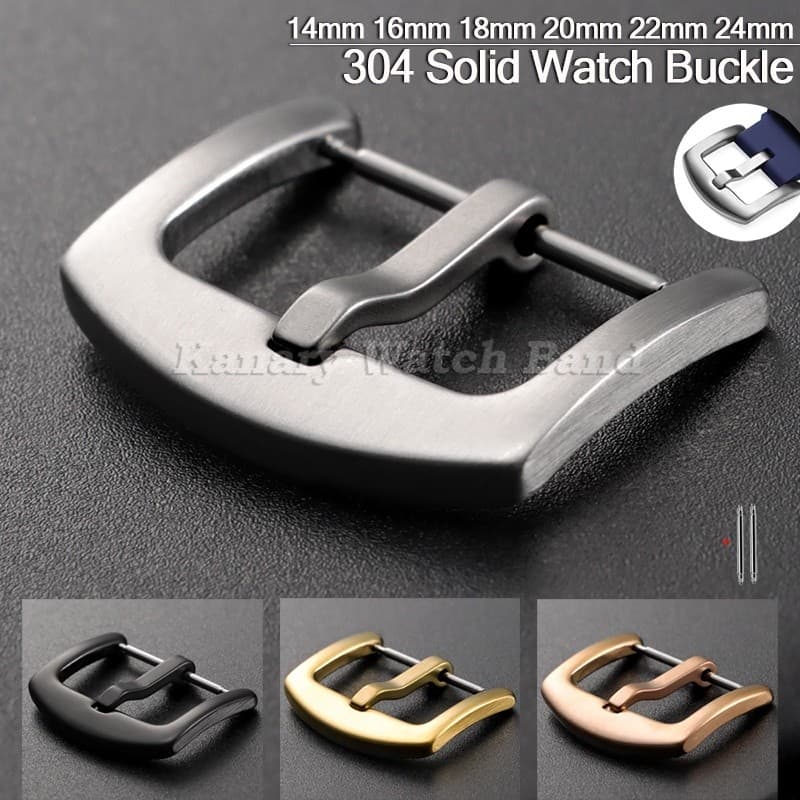 Fivela De Relógio De Aço Inoxidável Sólido 304 14mm 16mm 18mm 20mm 22mm 24mm Fecho De Pino De Metal Para Couro Silicone 