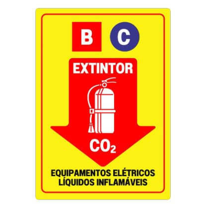 adesivo de Sinalização Extintor CO2 20 cm
