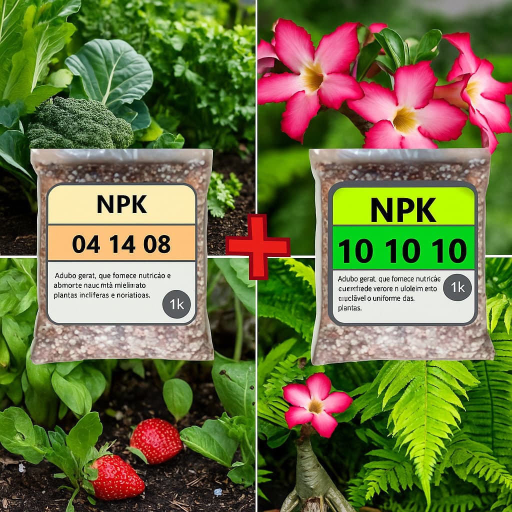 Kit adubo NPK 101010 + NPK 041408 - Nutrição Crescimento Floração Frutificação Plantas