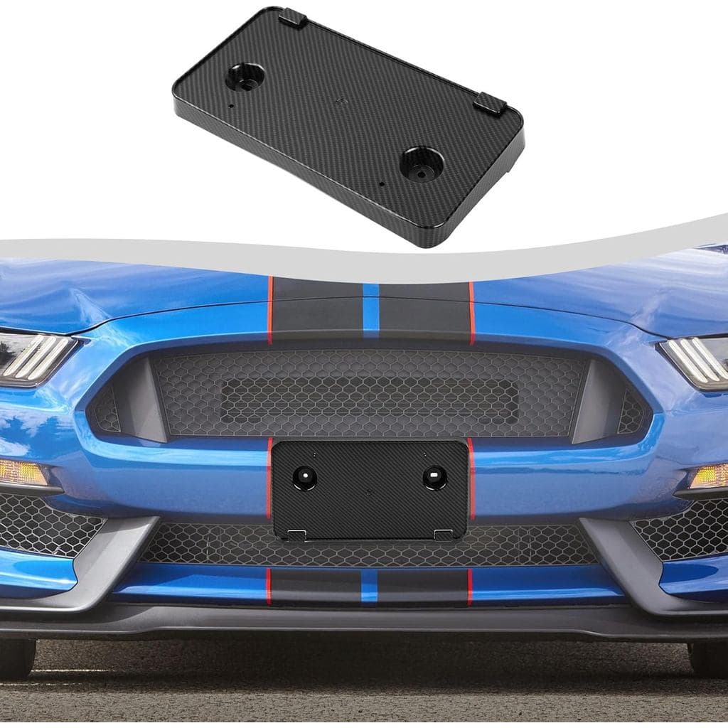 Suporte de Montagem para Placa Frontal Compatível com Ford Mustang 2015-2017 (Fibra de Carbono)