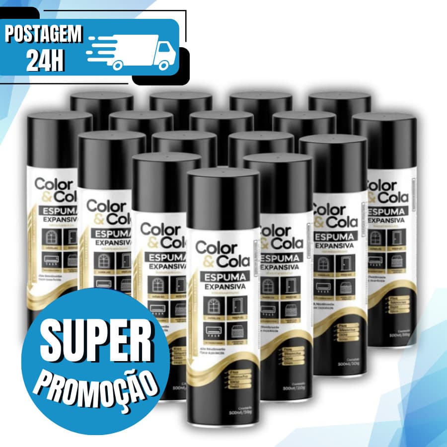 Kit Espuma Expansiva Poliuretano Profissional 500Ml/340GR Color e Cola