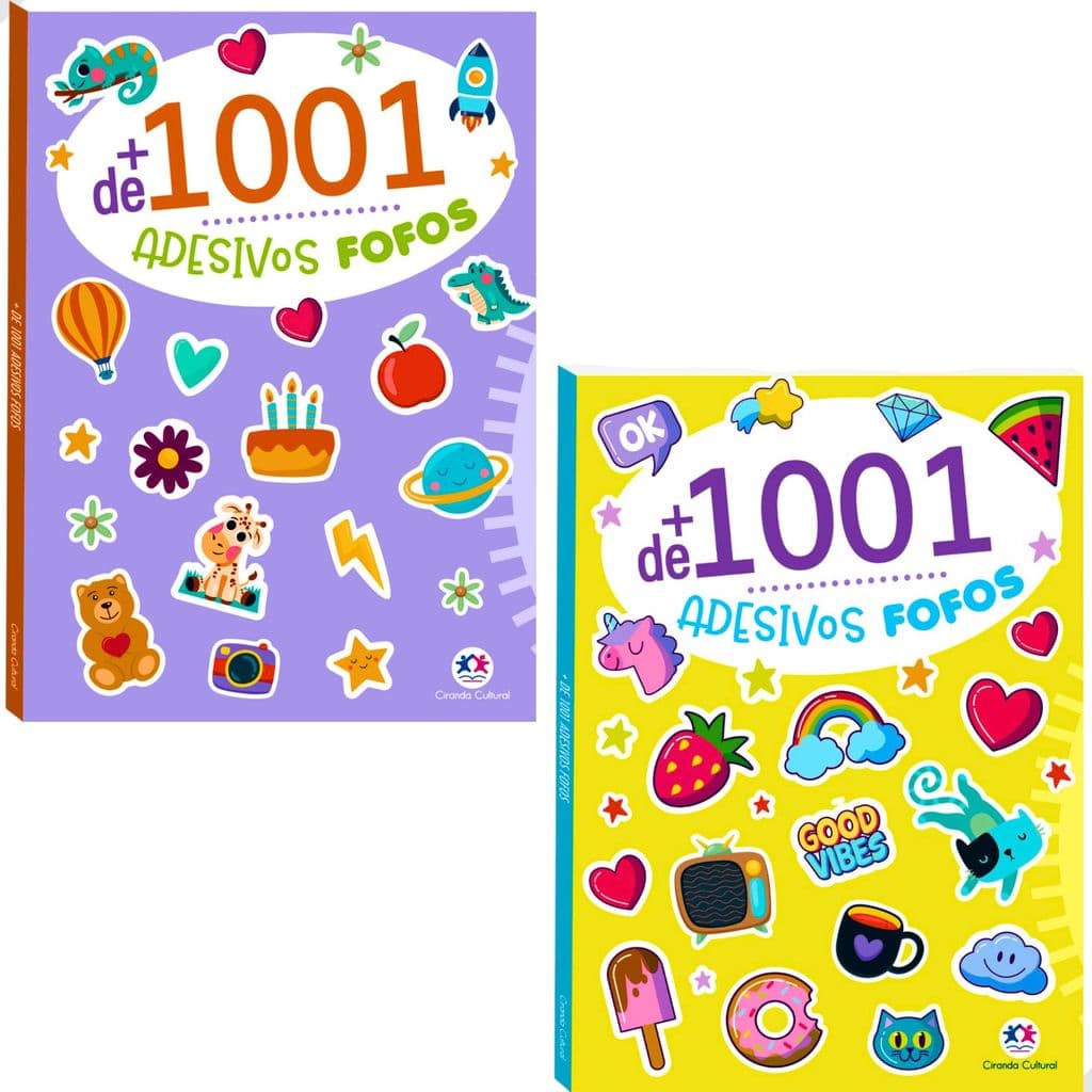 Livro Infantil 1001 Adesivos Fofos Menina Menino