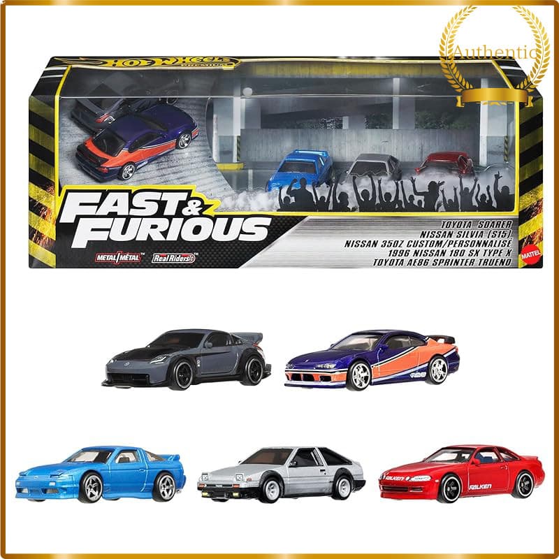 Hot Wheels Premium Fast & Furious TOKYO DRIFT Vehicle Toy Mini Cars Set of 5 3 Years and Up Multi JFL99