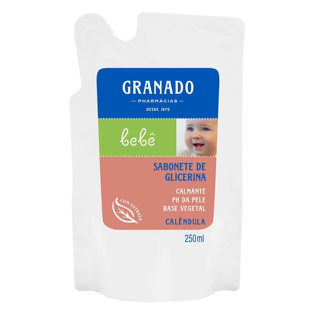 Sabonete Líquido Infantil Glicerina Granado Calêndula Refil 250ml
