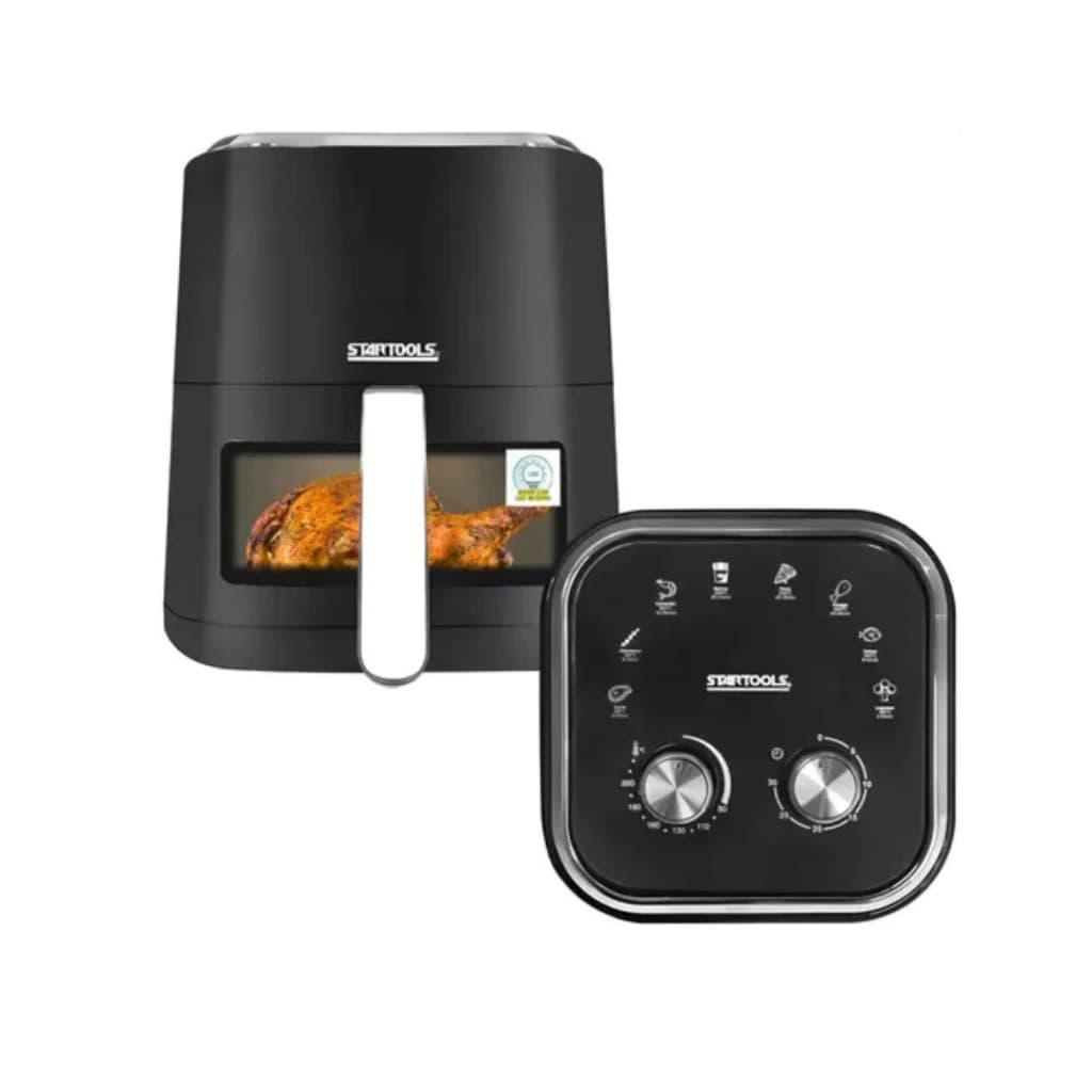 AIRFRYER FRITADEIRA ELÉTRICA 5L 1350W PRETA C/ VISOR 220V