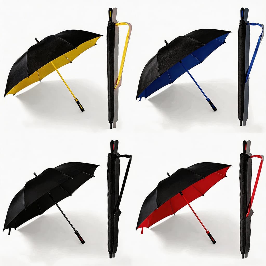 Guarda-Chuva Grande Golfe Automático Reforçado Fibra de Vidro Blackout UV Reforçado para Tempestade