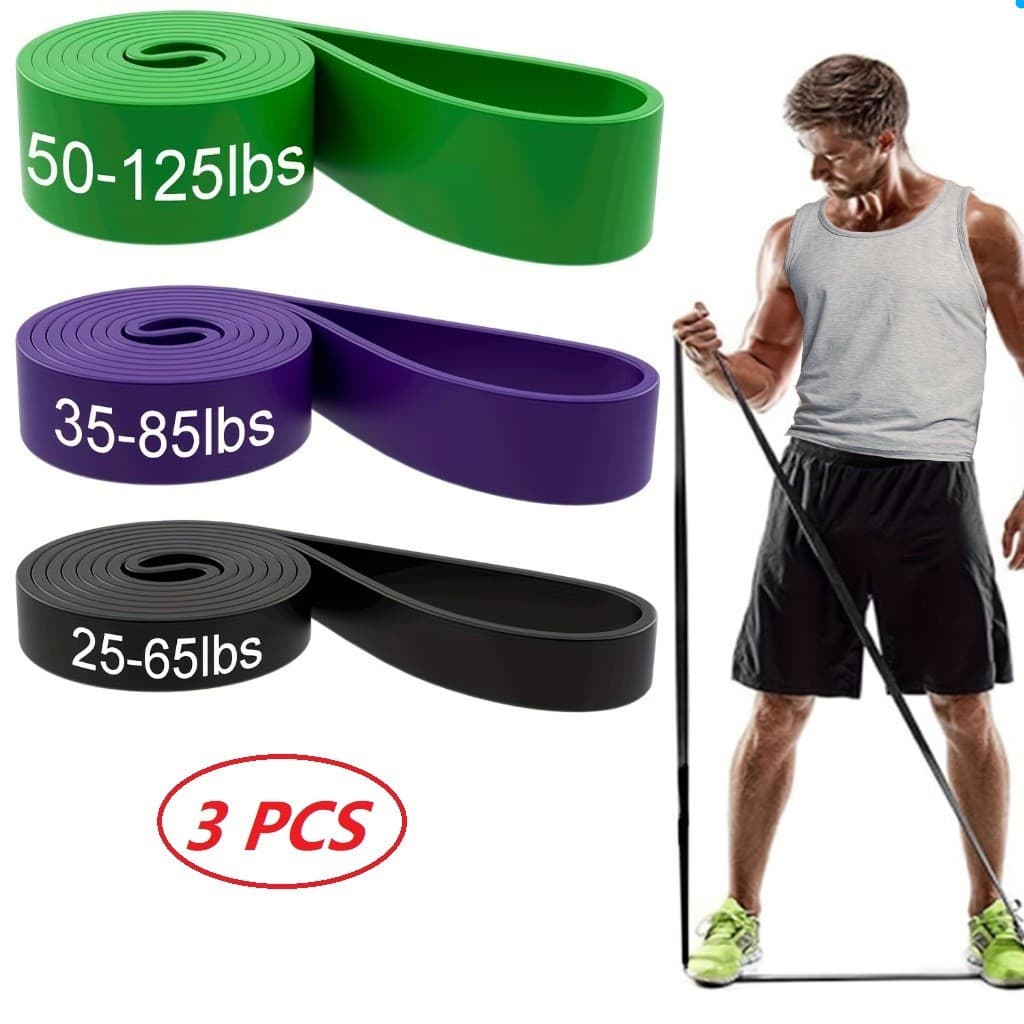 Super Bands Elásticos Extensores – Crossfit, Musculação e Treino Funcional (3 Resistências)