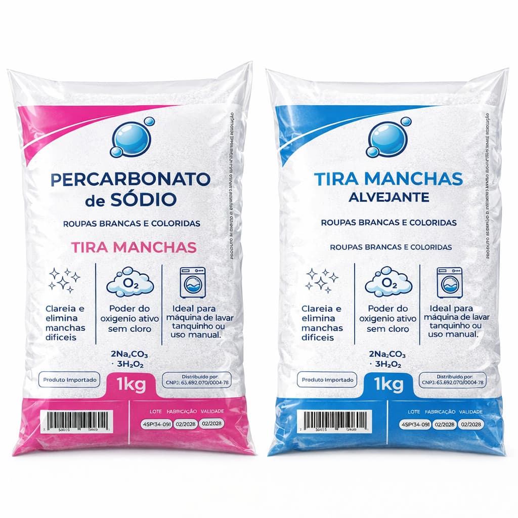 Percarbonato de sódio 1kg + Alvejante Tira manchas alvejante 1kg
