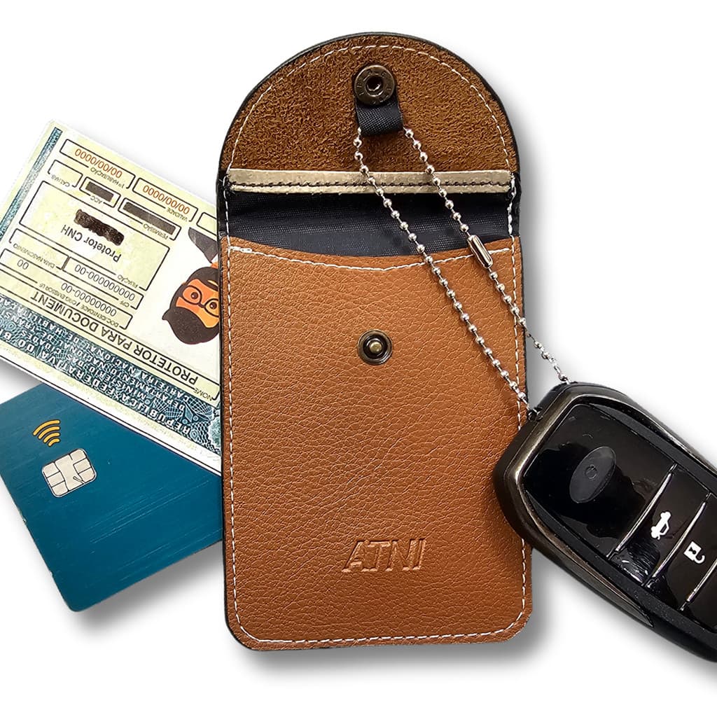 Bolsa Carteira Bloqueia Sinal Chave Carro Faraday Dune RFID Antifurto Anticlonagem Segurança Mini