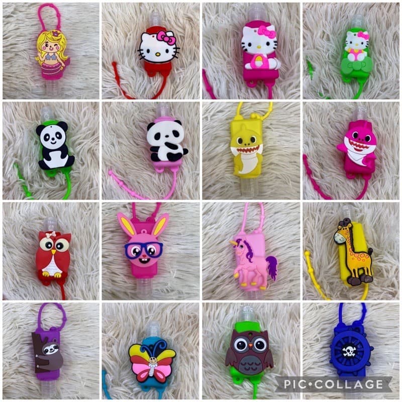 BRILHO ELISA - kit 12 Porta Álcool Gel Chaveiro Frasco Silicone 30ml