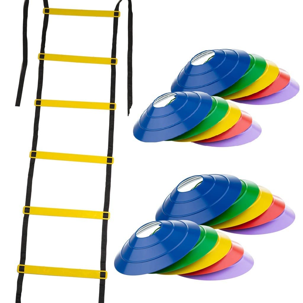 Kit Funcional de treinamento agilidade 20 Chapeus + Escada Aquecimento