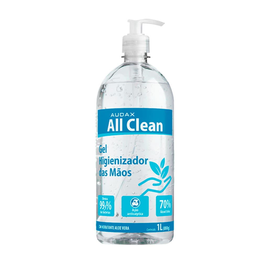 Álcool gel antisséptico 70º All Clean Pump 1 litro Audax
