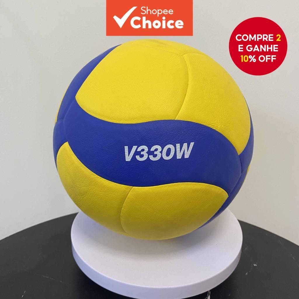 Voleibol De Treinamento Azul Amarelo V330W , Bola De Competição De Couro PVC Para Esportes Estudantis