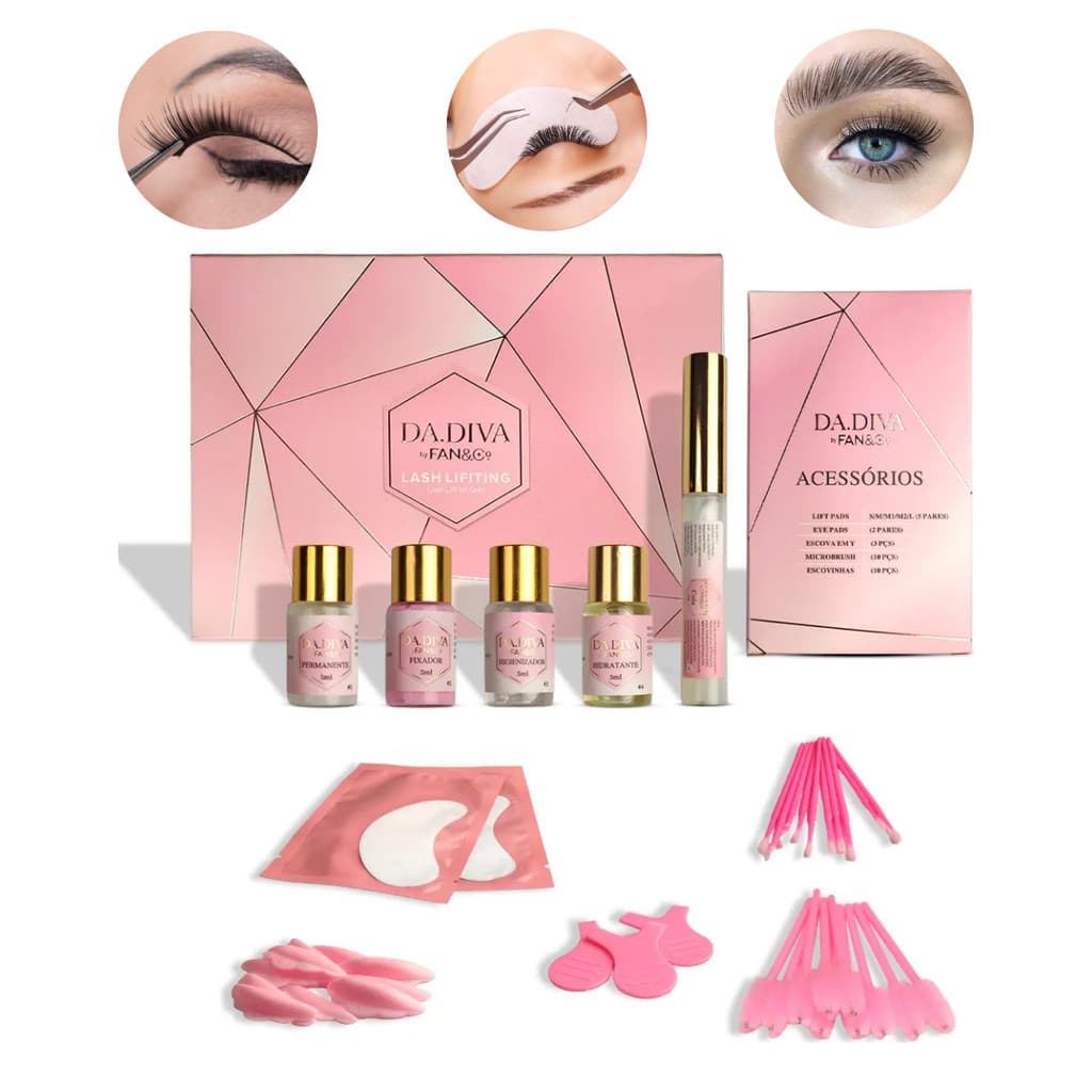 Kit Lash Lift Dadiva Gold Para Lifting De Cílios Série Ouro Levanta Cílios