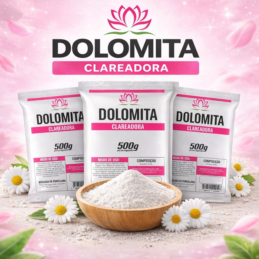 Dolomita 2kg em Pó Pura SKINCARE Com Laudo Técnico Esterelizada Dolamita Clareadora de Manchas