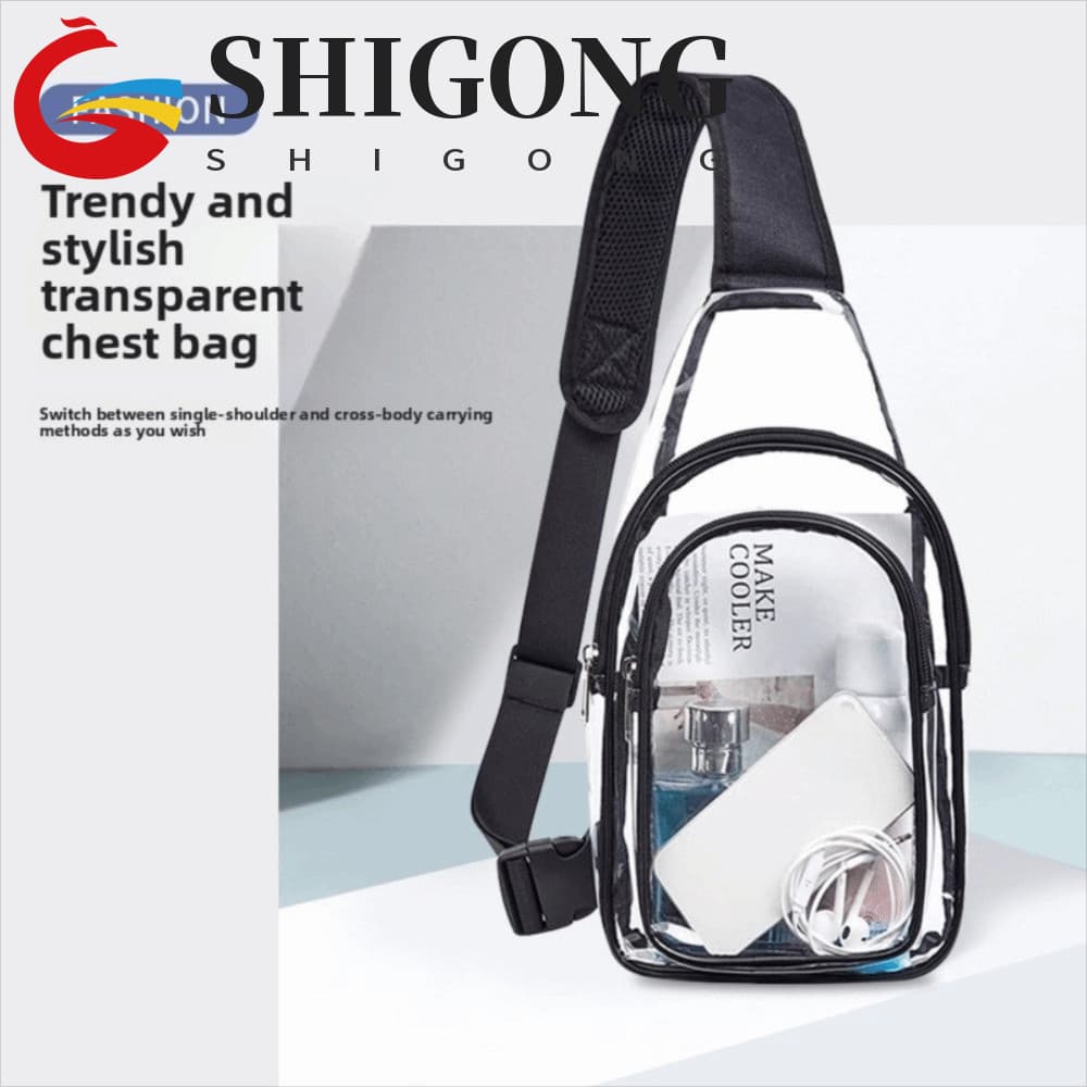 Bolsa Crossbody Transparente SHIGONG , De Peito Leve E À Prova D'água Ombro Ajustável Em PVC