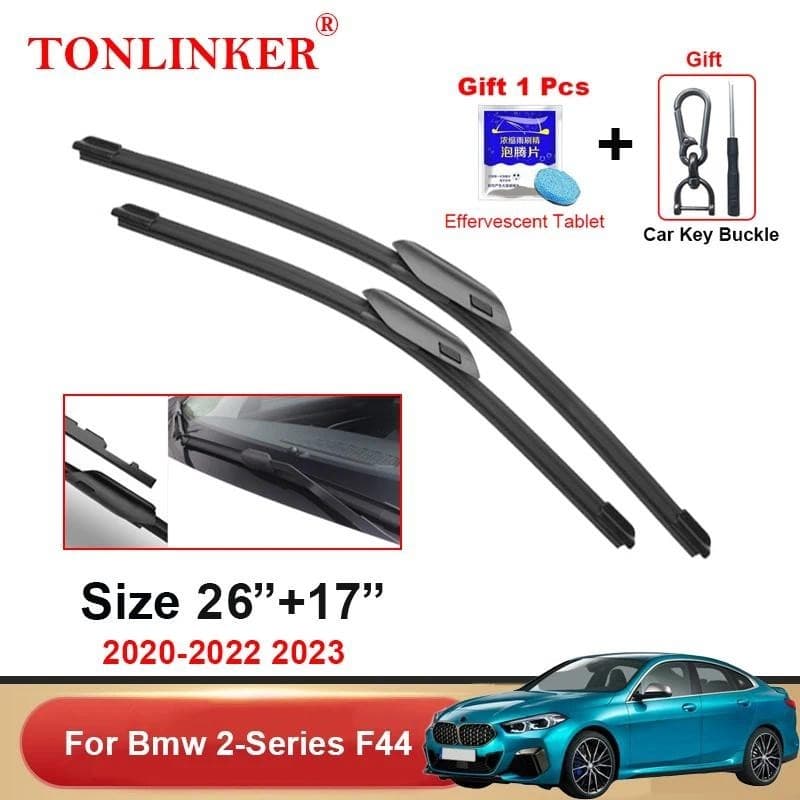 TONLINKER Lâminas De Limpador De Carro Para Bmw Série 2 F44 2020 2021 2022 2023 Acessórios Do Dianteiro Pára-Brisas Lâmi