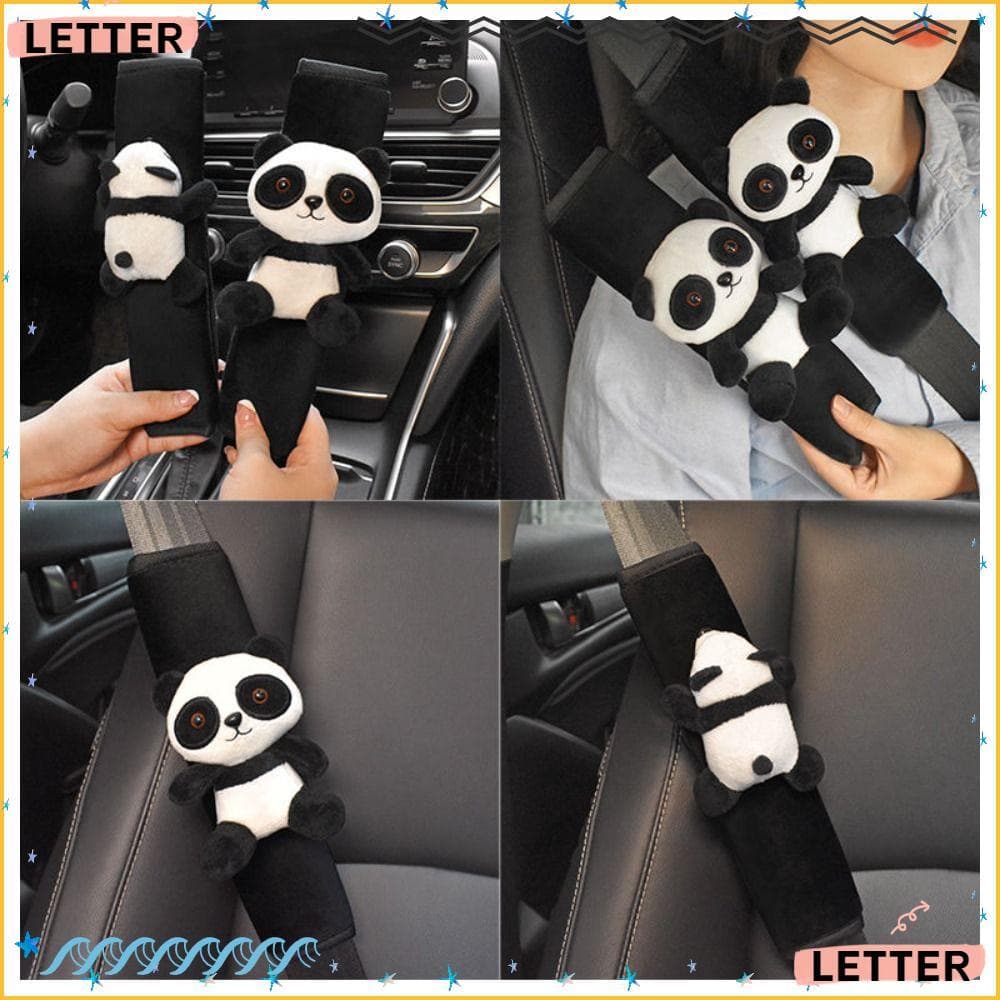 Carta Suporte De Ombro Do Cinto De Segurança Carro , Acessórios Macio Panda Capa De Lã De Cordeiro