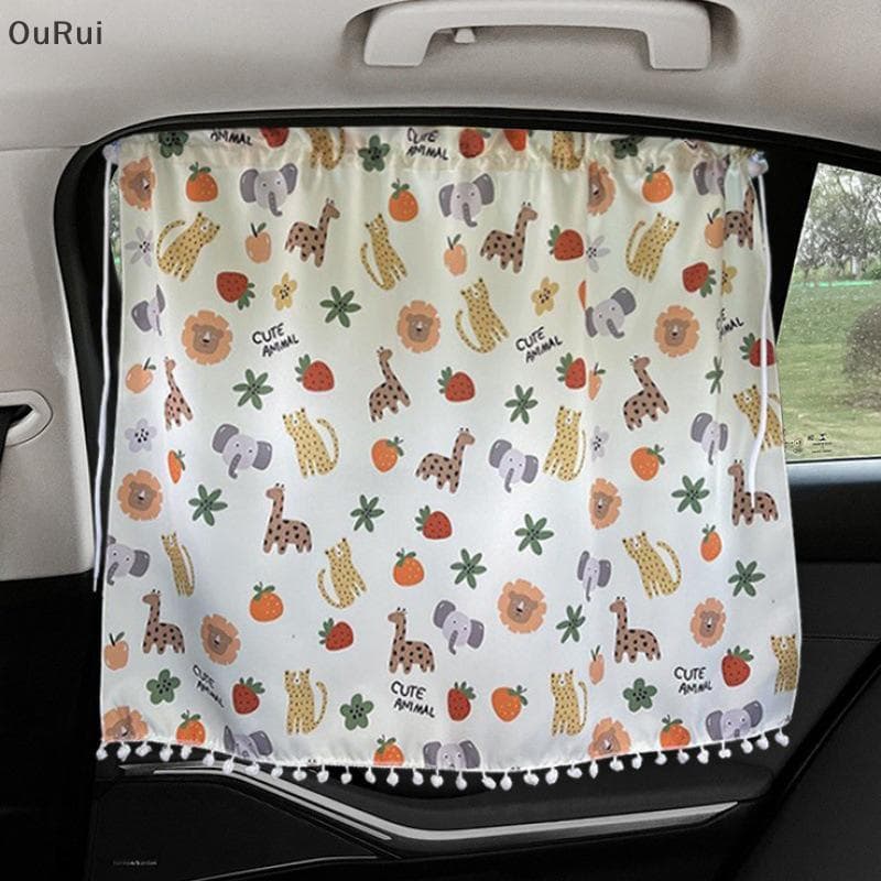[B & C] 1 Peça Cortinas Universais Para Proteção Solar De Carro , Urso Fofo De Desenho Animado , Estilo Janela Lateral T