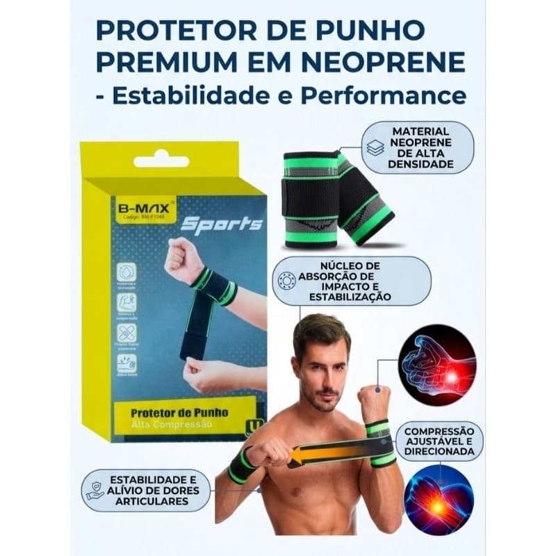 Munhequeira Academia Crossfit Protetor Punho Elástica Ajustável Musculação Fitness Par