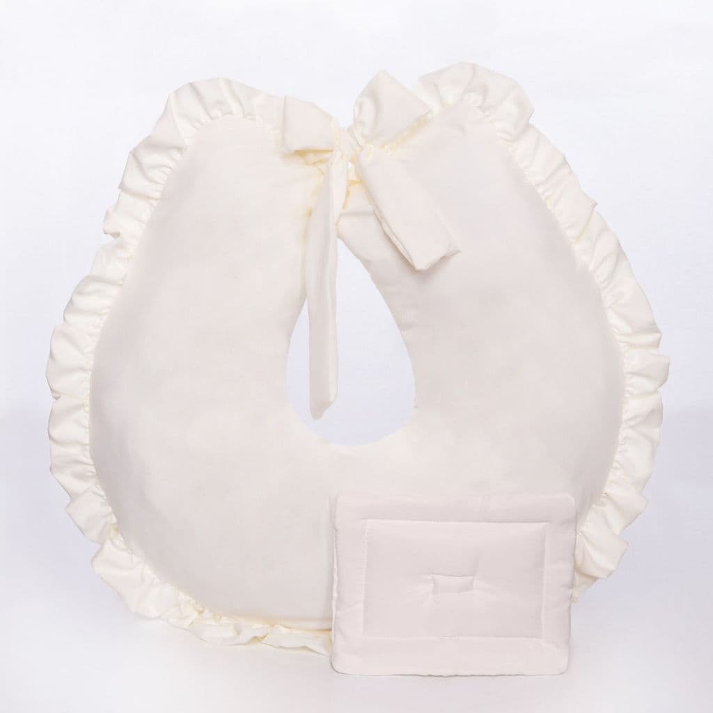 Kit de Almofada de Amamentação com Zíper Refil e Apoio Berço Basic Palha