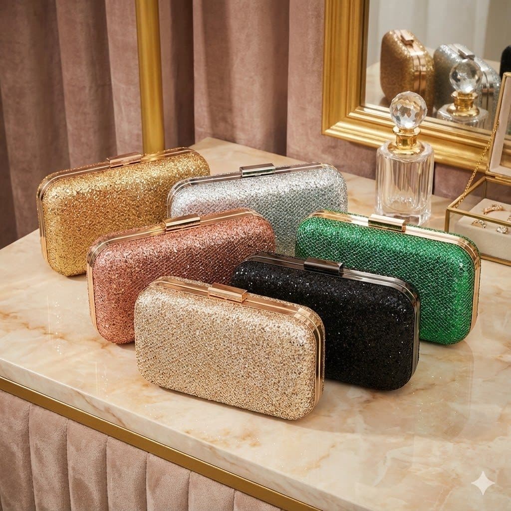 Bolsa Tiracolo Carteira Feminina Com Glitter Para Festa Banquete Casamento Clutch Festa com Brilho Luxo