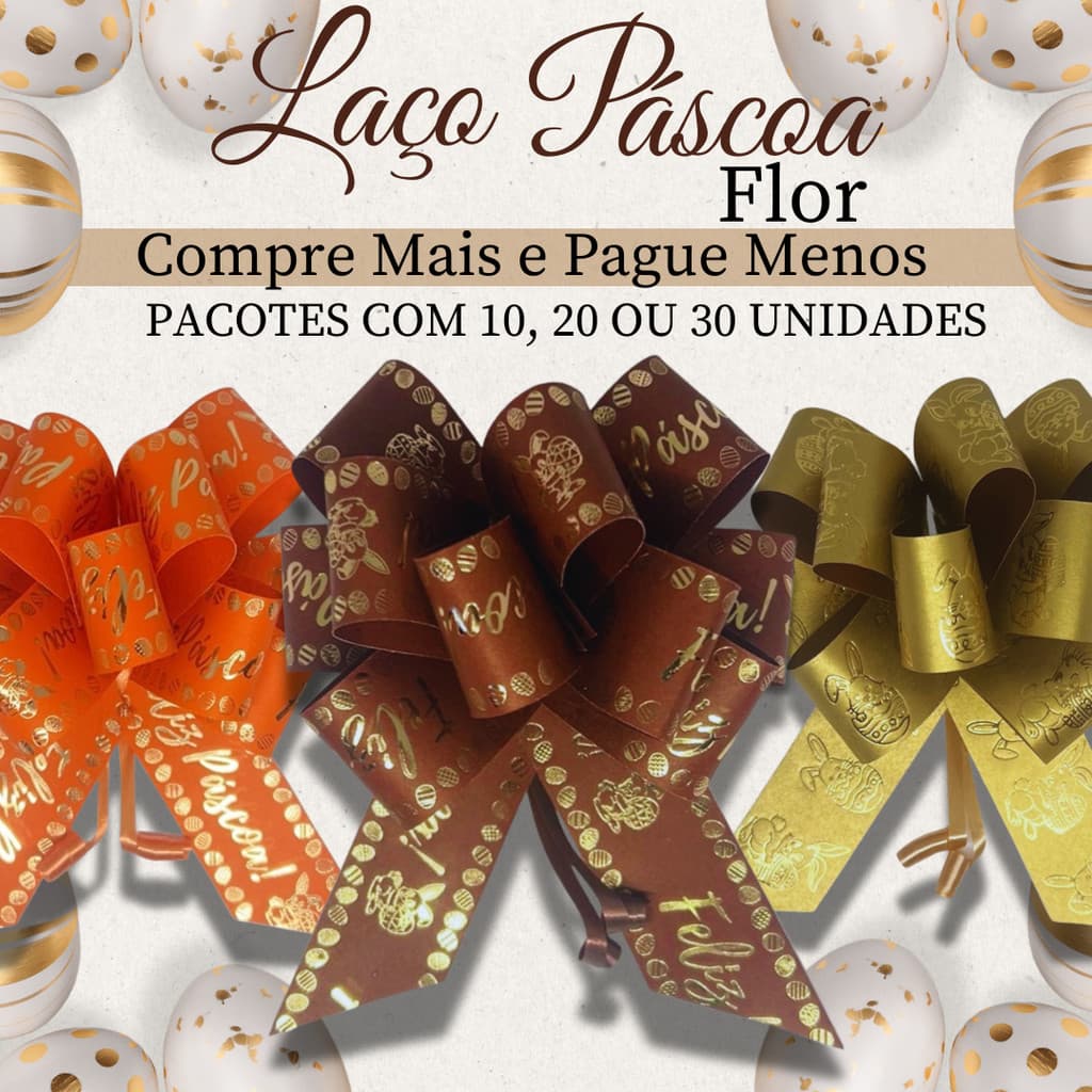 Laços Prontos Para Presente e Embalagem Laço Páscoa Flor - COMPRE MAIS E PAGUE MENOS