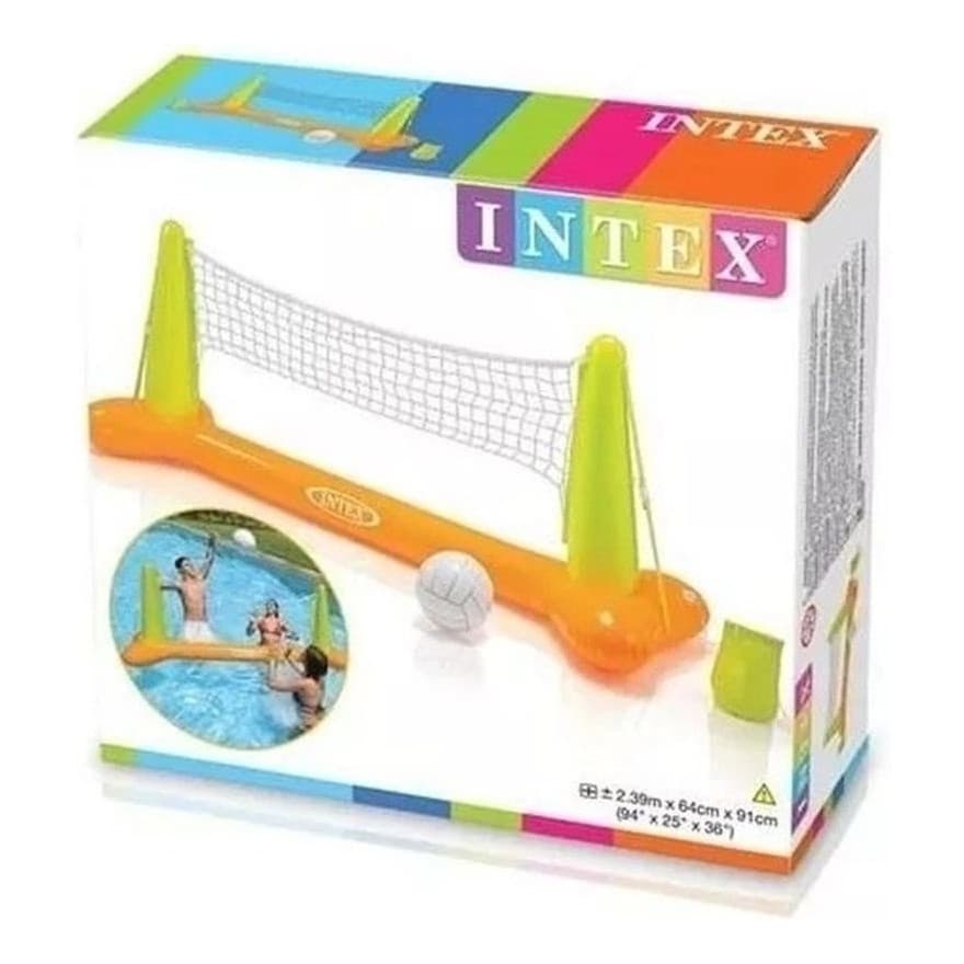 Jogo De Vôlei Inflável Intex Para Piscina Com Rede E Bola Inclusa