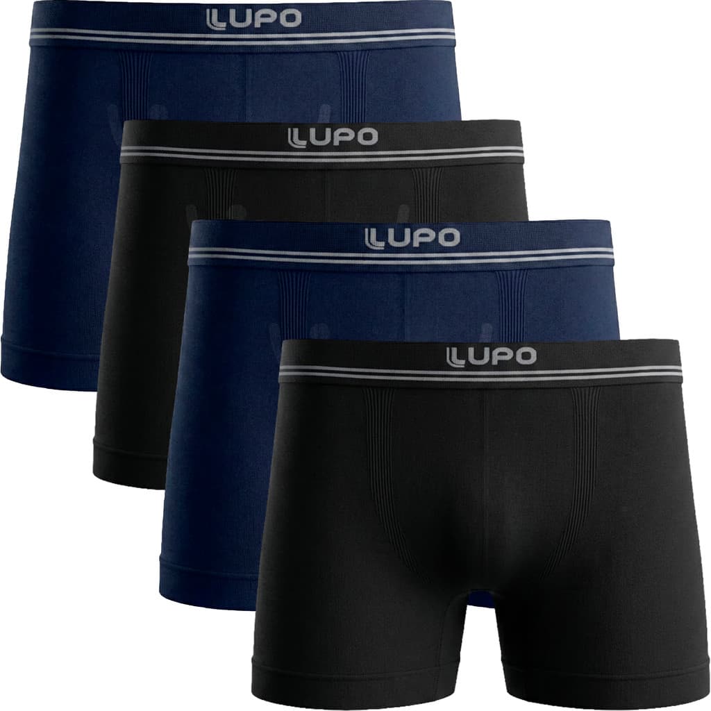 Kit 4 Cuecas Boxer Lupo Microfibra Sem Costura Original
