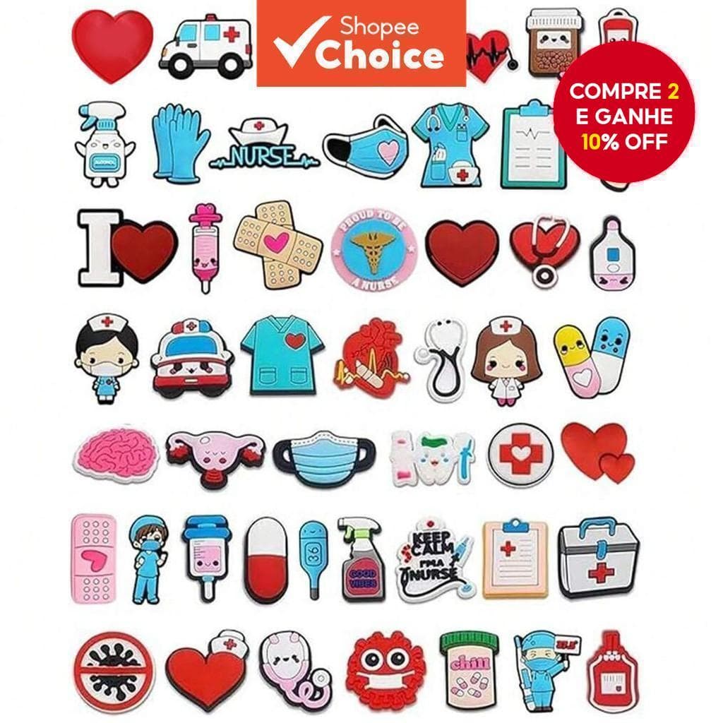 Amuletos Aleatórios De Sapato Médico Enfermeira De 10-20 Unidades-Decorações De Sandália DIY , Presente Perfeito Para Ad