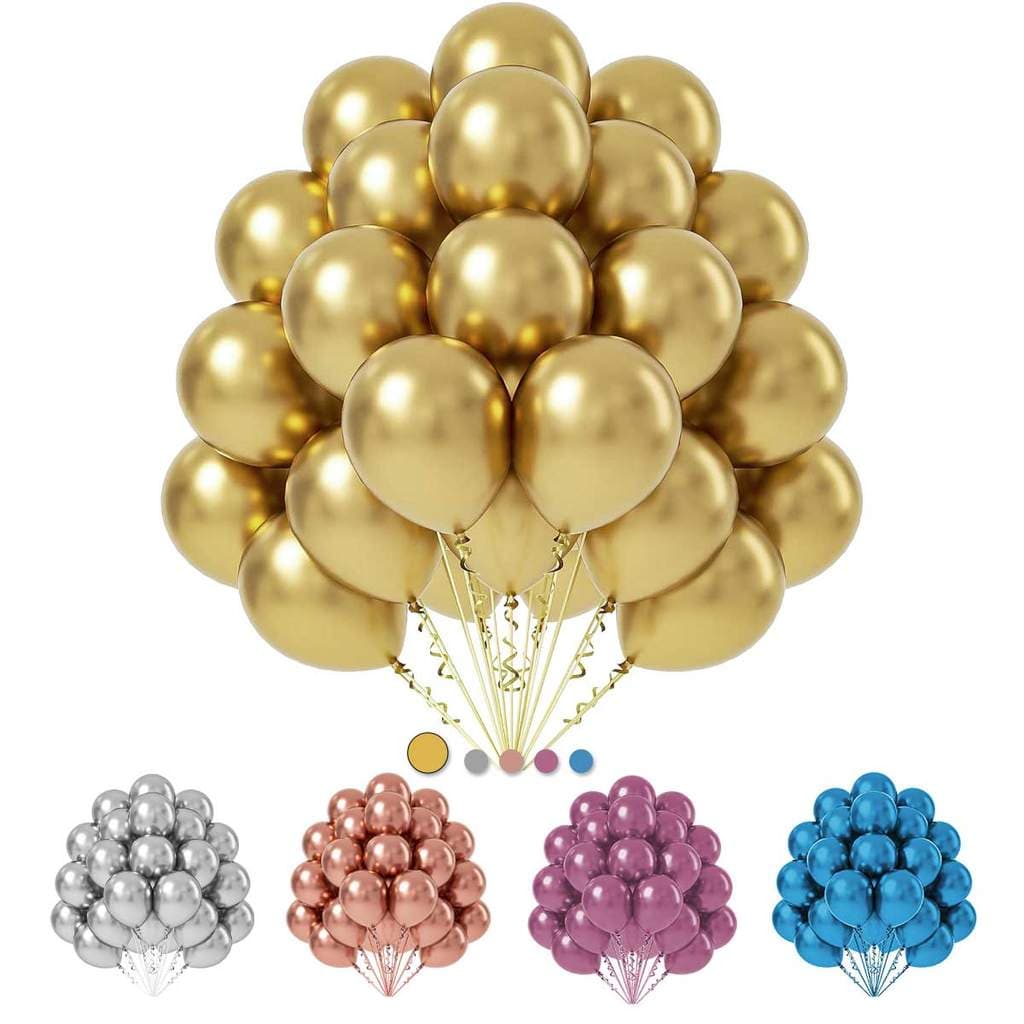Kit 50 Balões Metalizados 10 Pol Cromado Espelhado Decoração Premium Casamento Aniversário