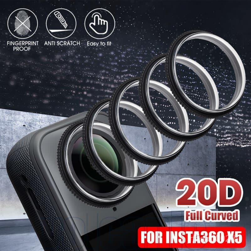 Protetor De Lente De Vidro Premium Para Insta360 X5-Cobertura Total Transparente HD-Acessórios Removíveis-Capa Protetora
