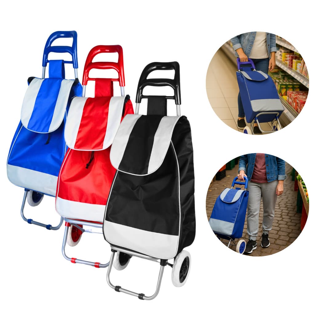 Carrinho De Compras Feira Dobravel - Suporta 30 Kg