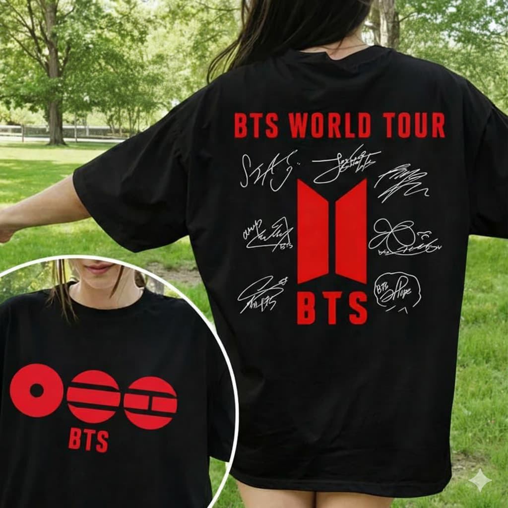 Camiseta BTS Tour Feminina Masculina Kpop 2026 Show Army Lançamento Algodão 100% Lançamento