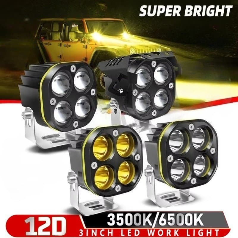 3 Polegadas Faróis de Trabalho LED 12V-24V para Motocicletas Barra de Luz de Inundação Luz de Nevoeiro DRL Carro Caminhã