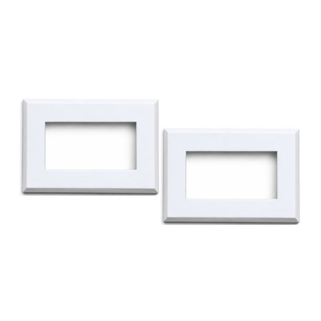 Canopla Nylon Acabamento Tubo Corrimão Guarda Corpo Retangular 76x38mm 3x1 1/2 Pol Branca KIT 2/UN