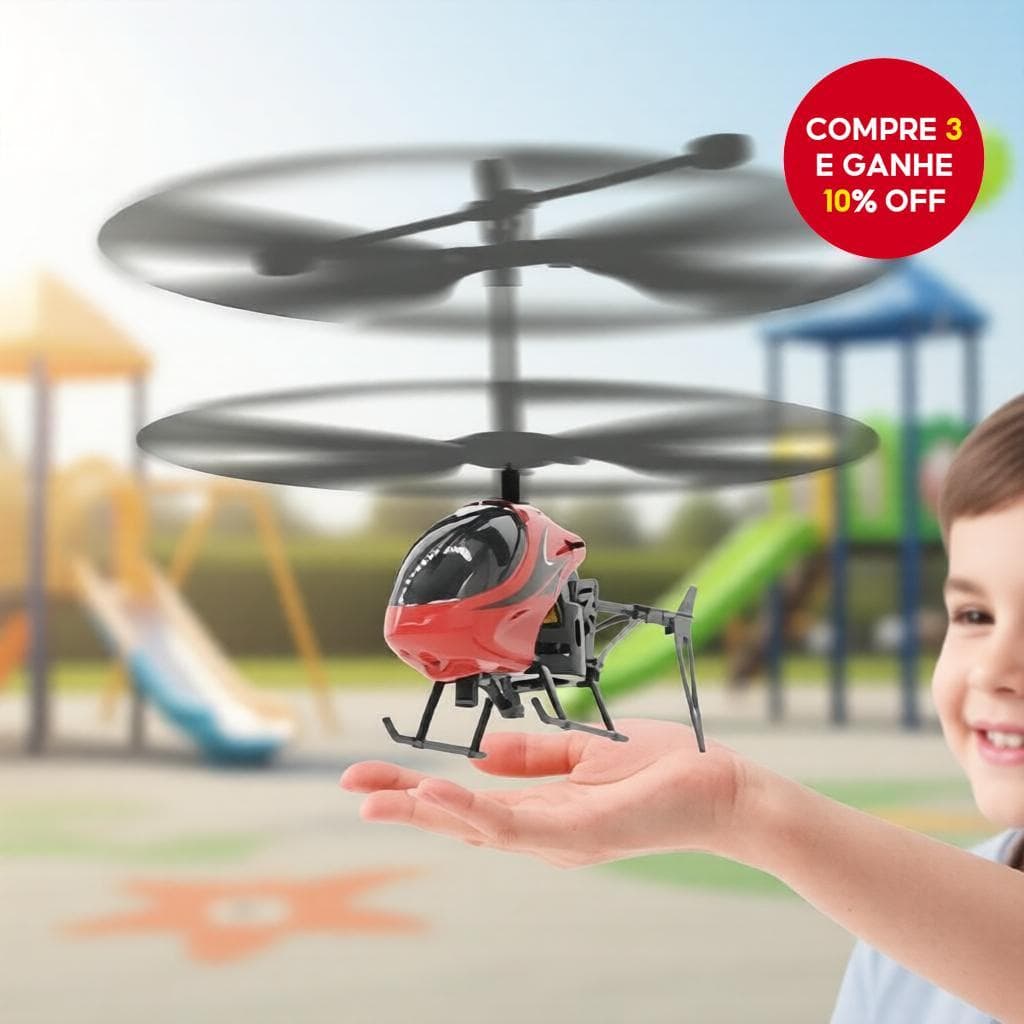  Aeronave de Controle Remoto Helicóptero com Canais Duplos para Crianças