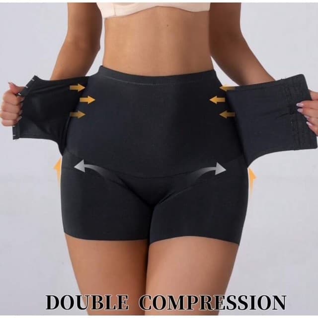 Short Cinta Modeladora Segunda Pele Fecho Em Colchete Empina Bumbum