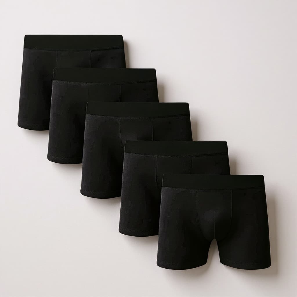 Kit Com 5 Cuecas Algodão Boxer Cotton Adulto Fábrica cores escuras forrada