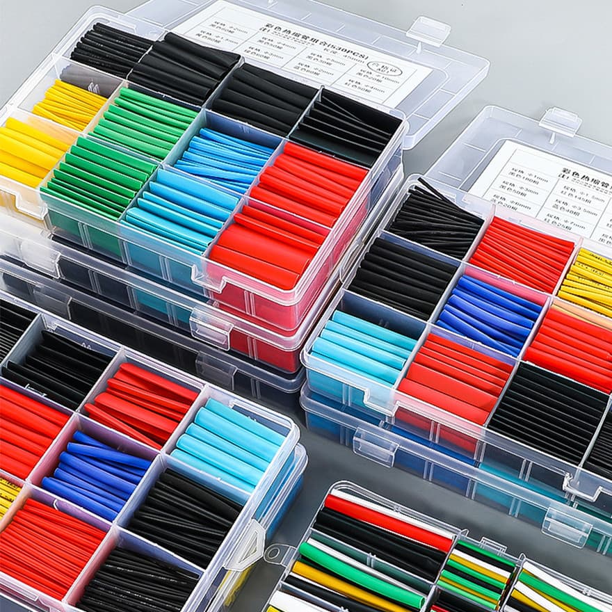 Kit 530 Tubos Termo Retrátil 2:1 em Poliolefina – Manga Encolhível Isolante para Fios e Cabos, Conjunto Multicor