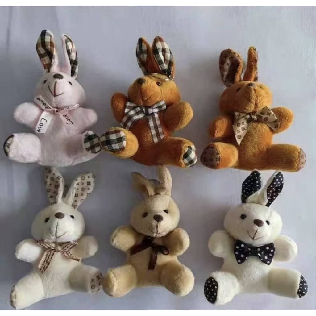 KIT 12 UNI Pelúcia Coelho de Chaveiro Miniatura  Presente Lembrançinha Páscoa envia aleatorias