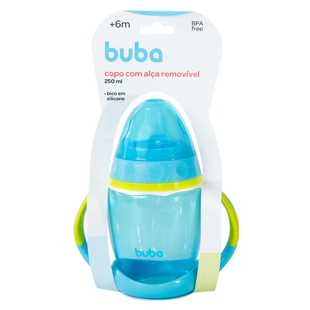 Copo de treinamento Buba com Alça Removível Azul 250ml